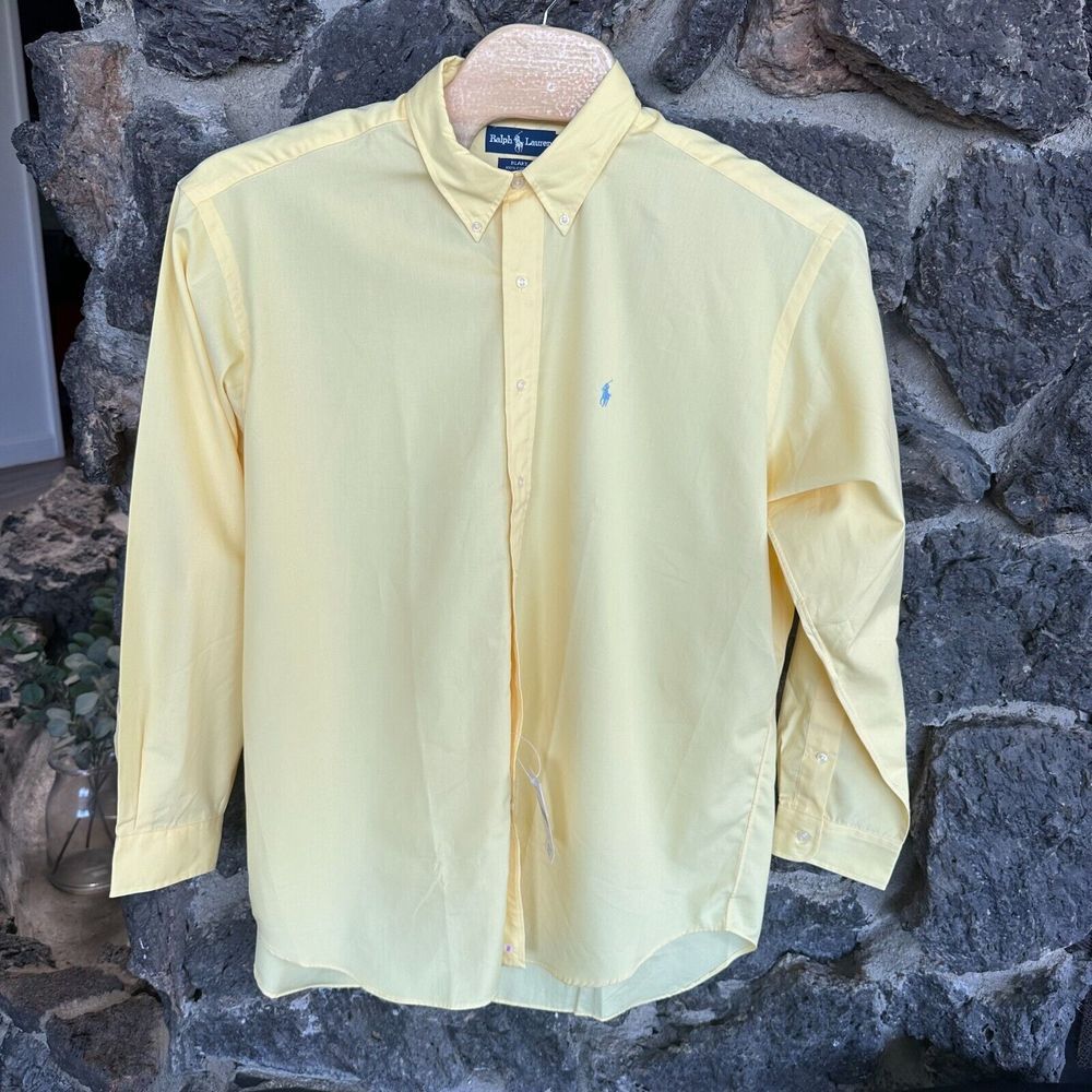 Polo Ralph Lauren NWT Blake Men's LS Yellow Shirt XXL